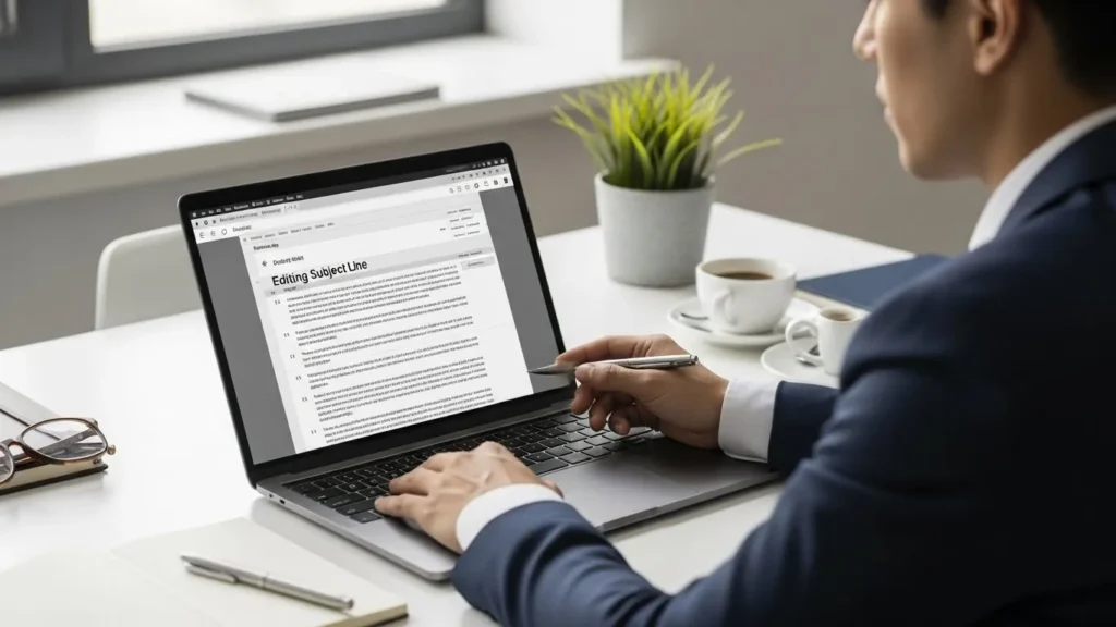 Editing Subject for Professional Tone