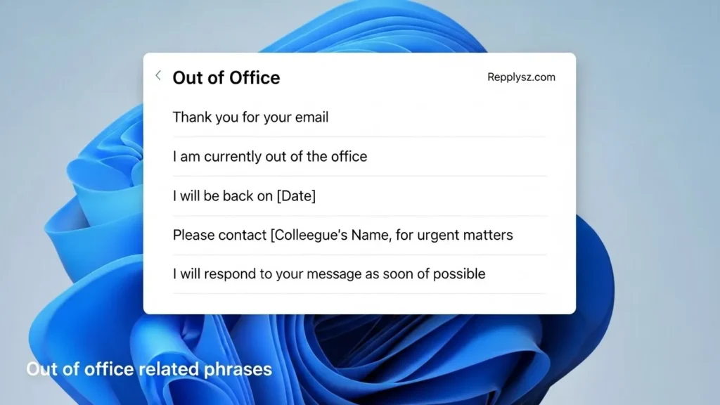 Outlook App Out of Office Related Phrases