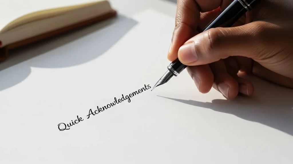 Quick Acknowledgements