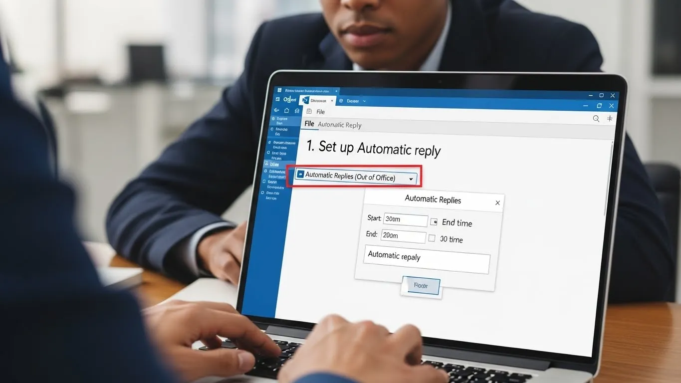 Say how to set up an automatic reply in outlook